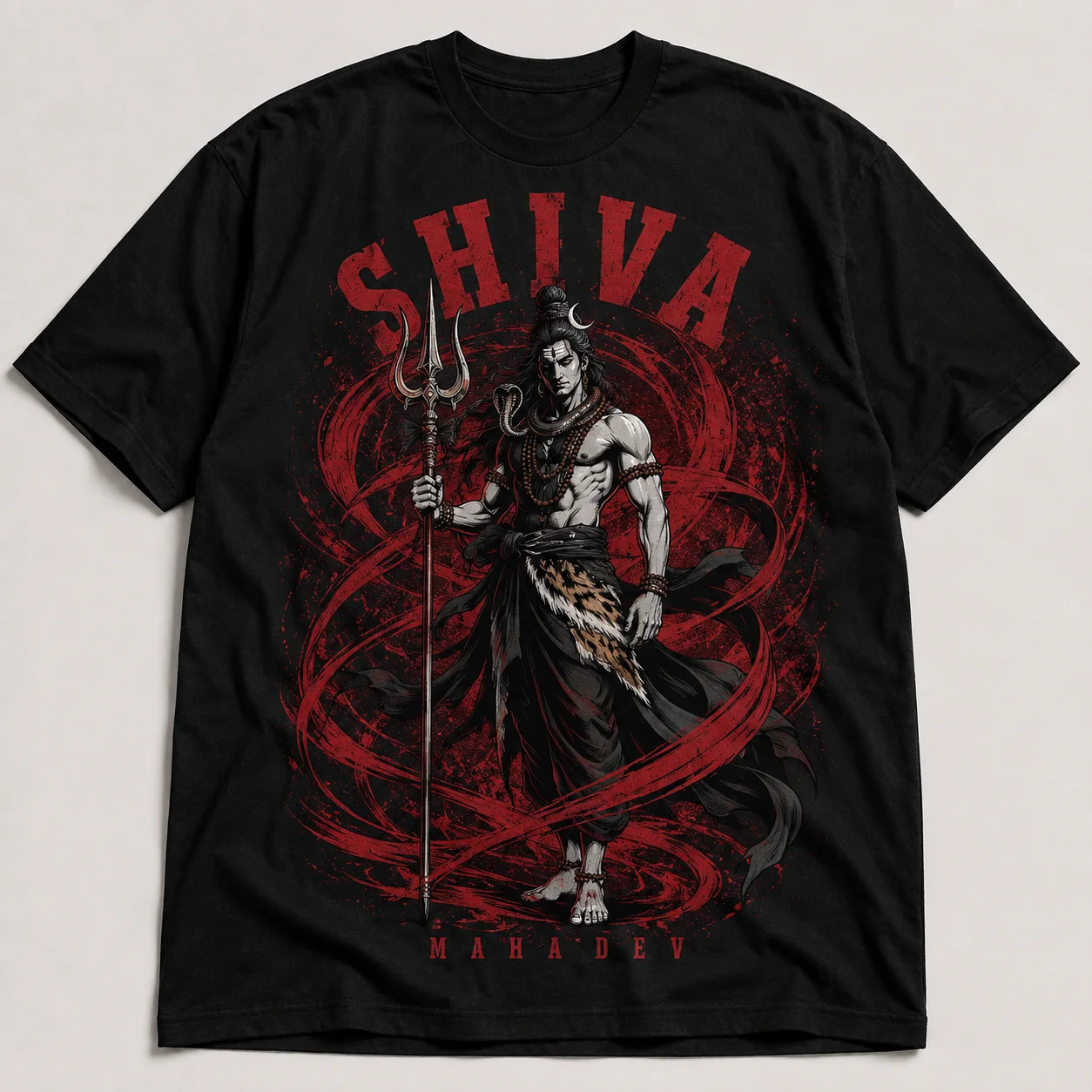 Jet black Mahadev Shiva Tee
